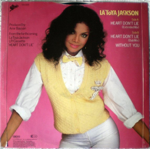 La Toya Jackson : Heart Don't Lie (12", Single)
