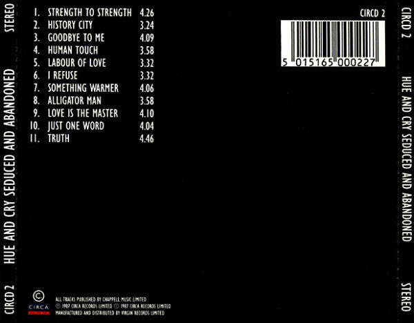 Hue & Cry : Seduced And Abandoned (CD, Album)