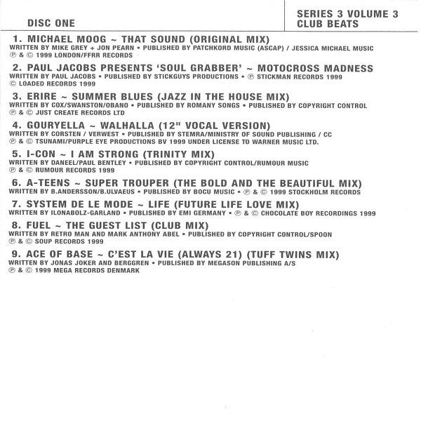 Various : Club Beats (Series 3 Volume 3) (2xCD, Comp, Promo)