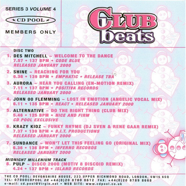 Various : Club Beats (Series 3 Volume 4) (2xCD, Comp, Promo)