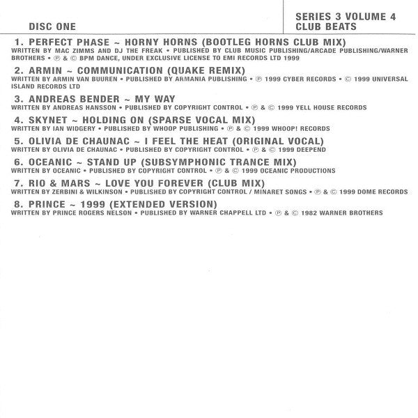Various : Club Beats (Series 3 Volume 4) (2xCD, Comp, Promo)