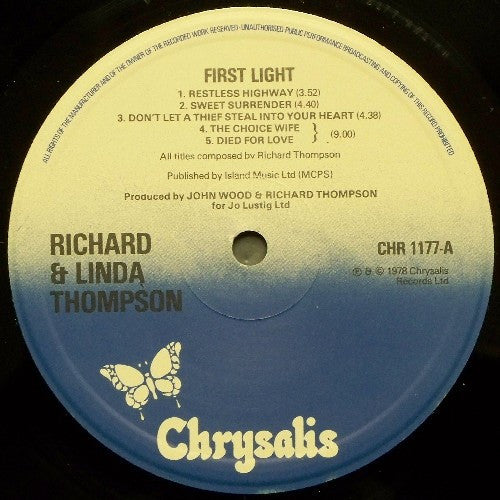 Richard & Linda Thompson : First Light (LP, Album)