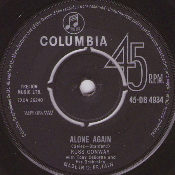 Russ Conway : Alone Again (7", Single, RP)