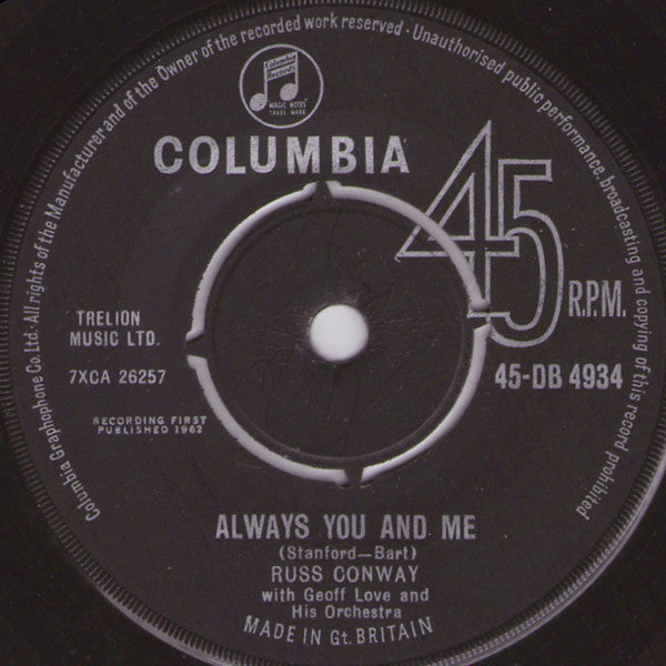 Russ Conway : Alone Again (7", Single, RP)
