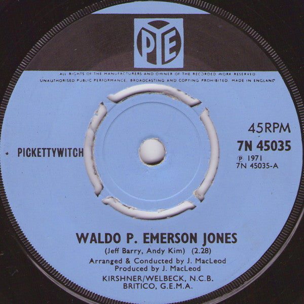 Pickettywitch : Waldo P. Emerson Jones (7")