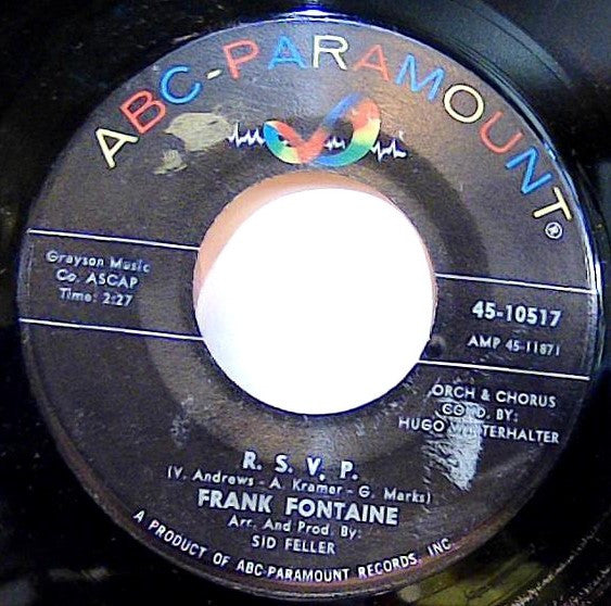Frank Fontaine : R.S.V.P. / Alouette, Pretty Alouette (I Will Get You Yet) (7")
