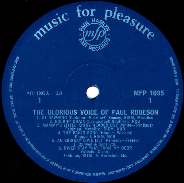 Paul Robeson : The Glorious Voice Of Paul Robeson (LP, Album, Mono)