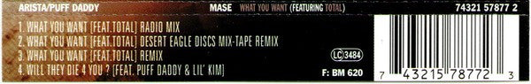 Mase Featuring Total : What You Want (CD, Single)
