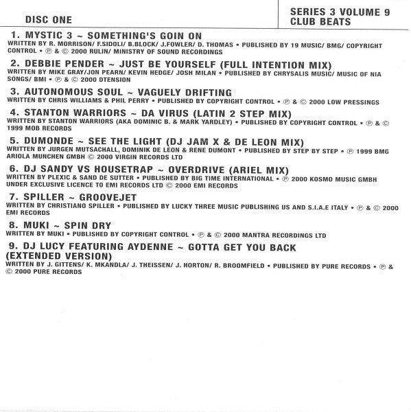 Various : Club Beats (Series 3 Volume 9) (2xCD, Comp, Promo)