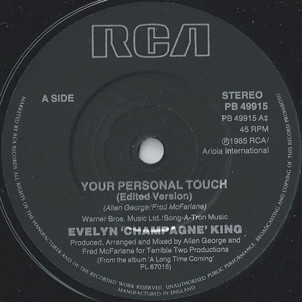 Evelyn King : Your Personal Touch (7", Single)