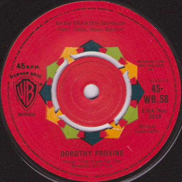 Dorothy Provine / Dorothy Provine : Looking For A Boy / Somebody Loves Me (7")