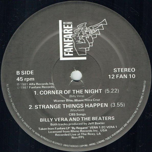 Billy Vera & The Beaters : At This Moment (12")