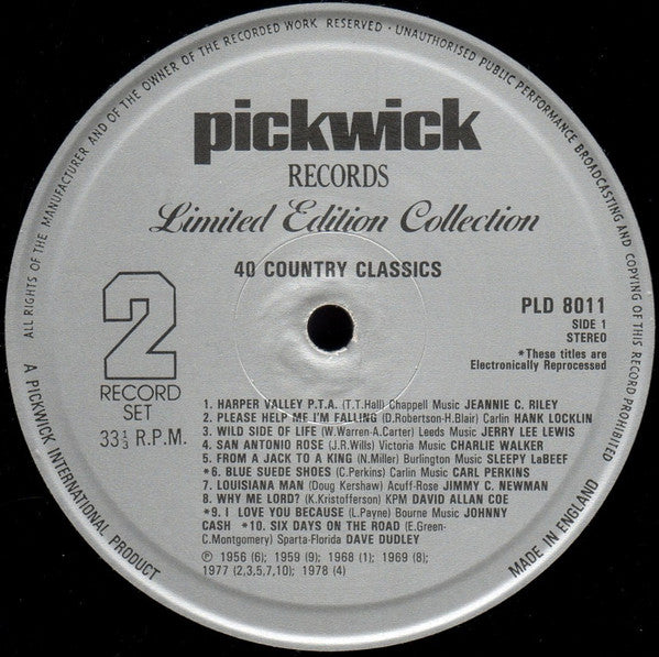 Various : 40 Country Classics (2xLP, Comp, Ltd)