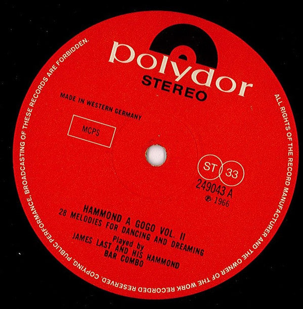 James Last & His Hammond Bar Combo : Hammond À Gogo Vol. II (LP, Album)
