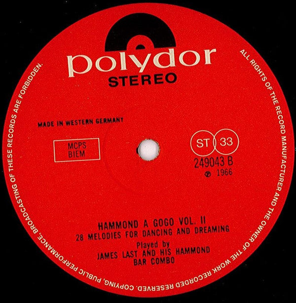 James Last & His Hammond Bar Combo : Hammond À Gogo Vol. II (LP, Album)