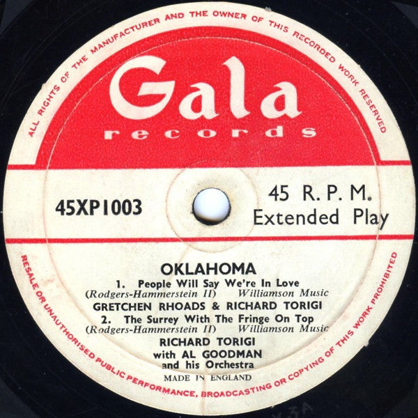 Richard Torigi & Gretchen Rhoads With Al Goodman And His Orchestra : Oklahoma (7", EP)