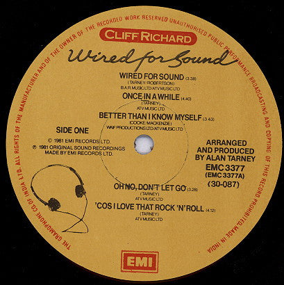 Cliff Richard : Wired For Sound (LP, Album)
