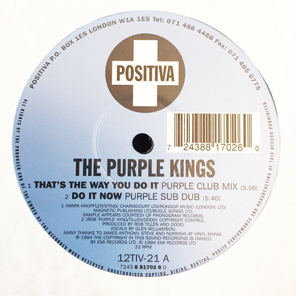 The Purple Kings : That's The Way You Do It (12", Maxi)