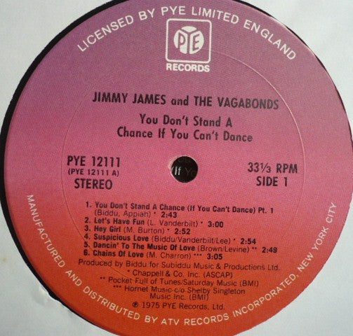 Jimmy James & The Vagabonds : You Don't Stand A Chance If You Can't Dance (LP, Album)
