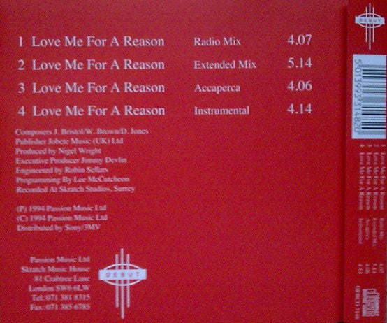 As We Speak : Love Me For A Reason (CD, Single)