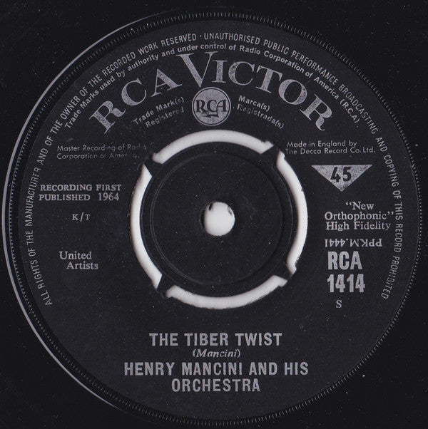 Henry Mancini And His Orchestra : How Soon / The Tiber Twist (7")