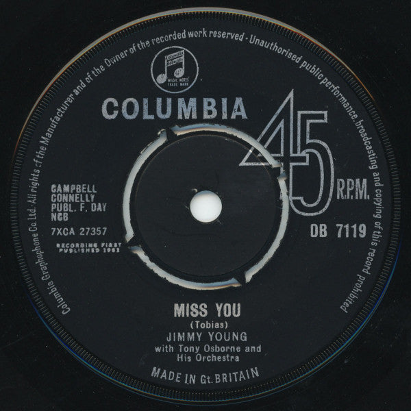 Jimmy Young (5) : Miss You  (7")