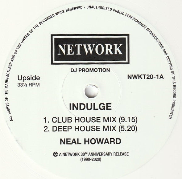 Neal Howard : Indulge (12", RE, Whi)