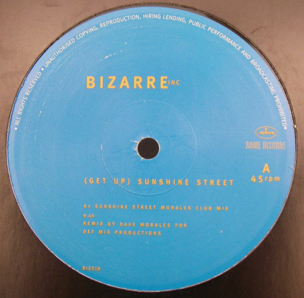 Bizarre Inc : (Get Up) Sunshine Street (12", Promo)