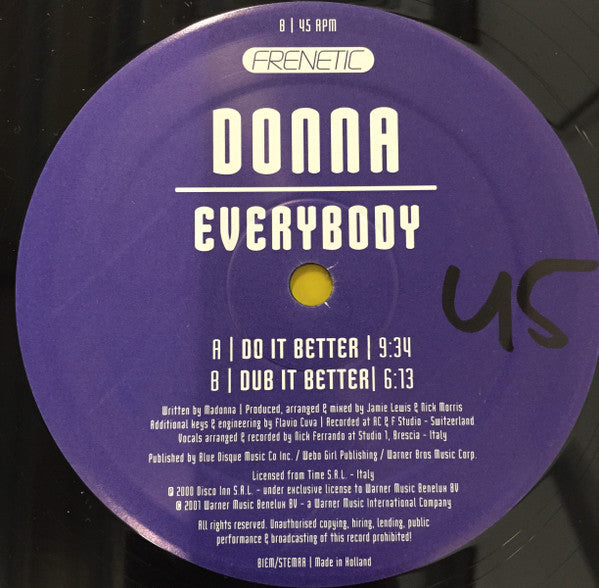 Donna (2) : Everybody (12")