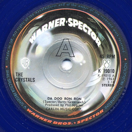 The Crystals : Da Doo Ron Ron  (7", Single, Blu)
