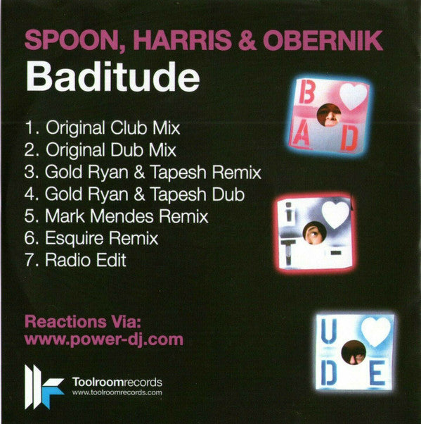 Dave Spoon, Paul Harris & Sam Obernik : Baditude (CDr, Single, Promo)