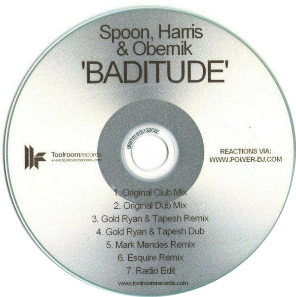 Dave Spoon, Paul Harris & Sam Obernik : Baditude (CDr, Single, Promo)