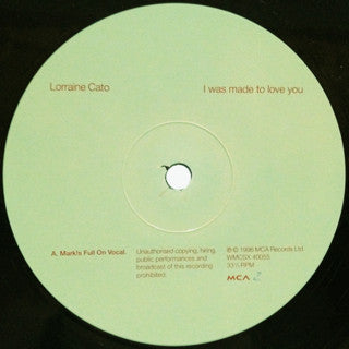 Lorraine Cato : I Was Made To Love You (12", Promo)