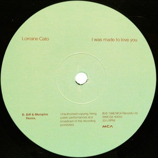 Lorraine Cato : I Was Made To Love You (12", Promo)