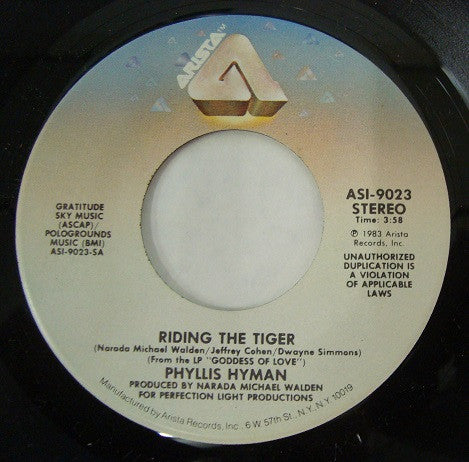 Phyllis Hyman : Riding The Tiger (7", Styrene)