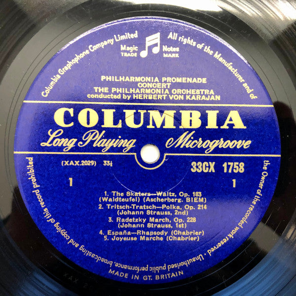Herbert Von Karajan, Philharmonia Orchestra : Philharmonia Promenade Concert (LP, Mono)