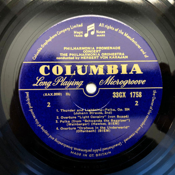Herbert Von Karajan, Philharmonia Orchestra : Philharmonia Promenade Concert (LP, Mono)