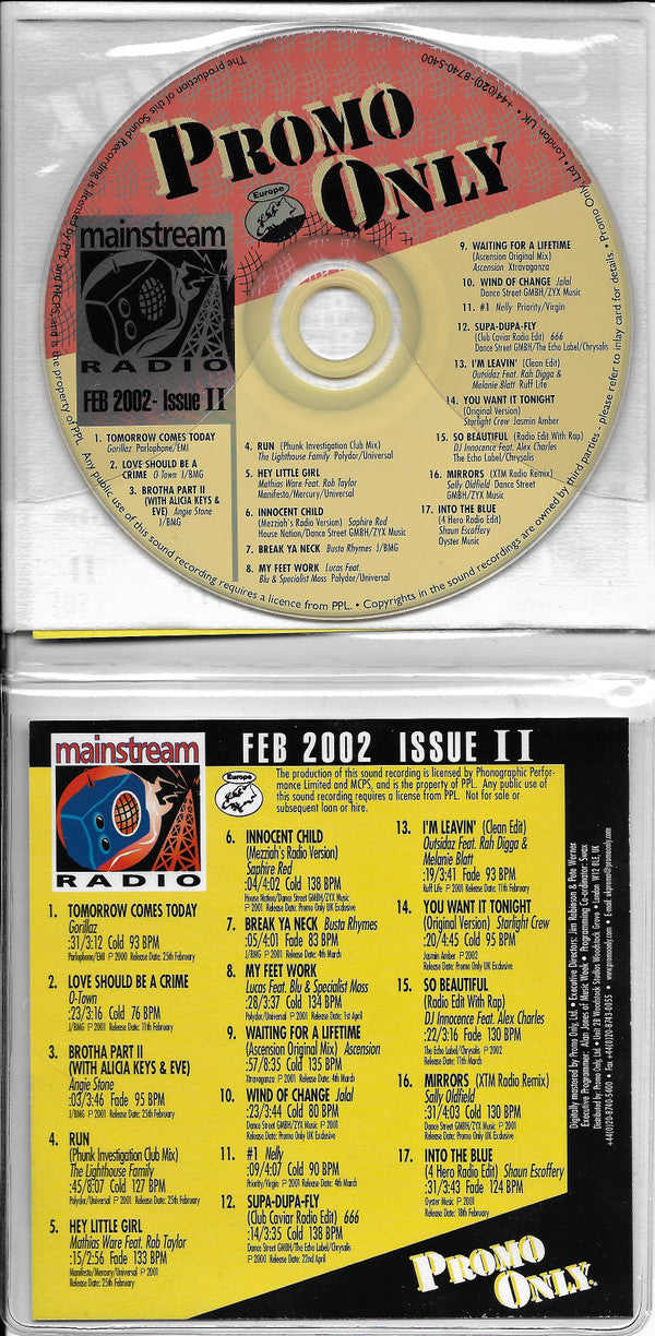 Various : Promo Only UK Mainstream Radio: Feb 2002 Issue II (CD, Comp, Promo)
