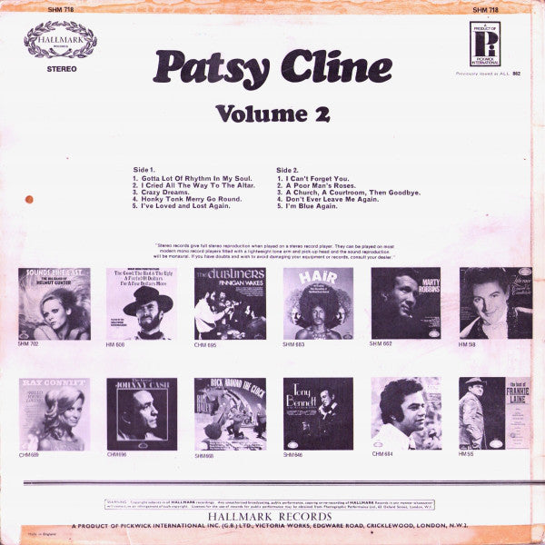 Patsy Cline : Patsy Cline (Volume 2) (LP, Comp, RE)