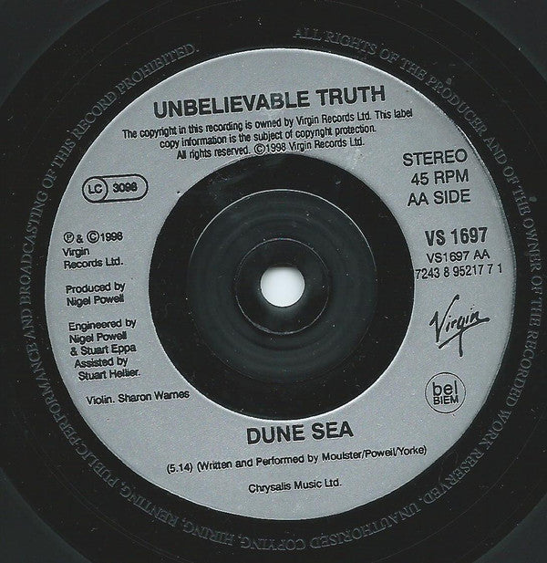 Unbelievable Truth : Settle Down / Dune Sea (7", Num)