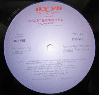 SK Project (2) Feat Patrix Duenas : Tonight (12")