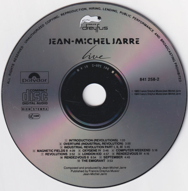 Jarre* : Jarre Live (CD, Album)