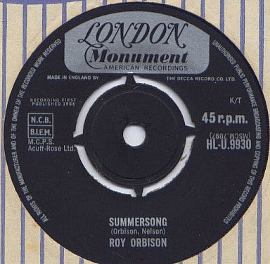 Roy Orbison : Pretty Paper /  Summersong (7", Single)