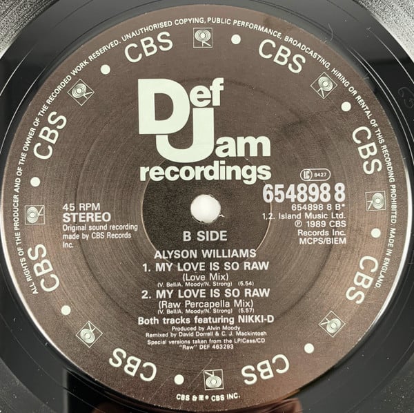 Alyson Williams : My Love Is So Raw (The Love Mix) (12", Single, Ltd)