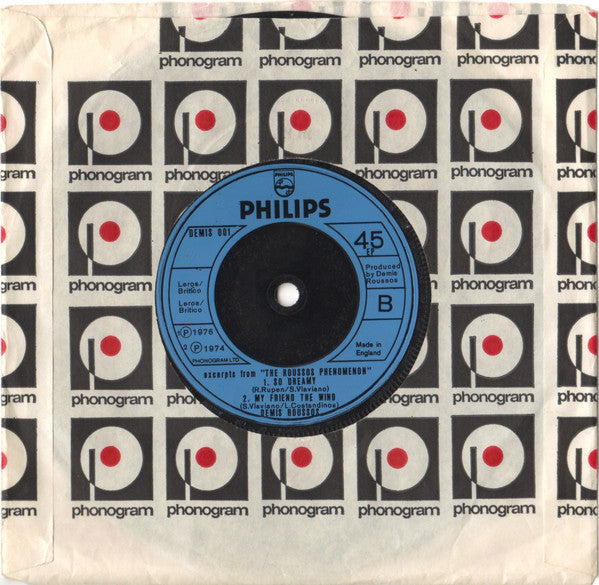 Demis Roussos : Excerpts From "The Roussos Phenomenon" (7", EP, Blu)
