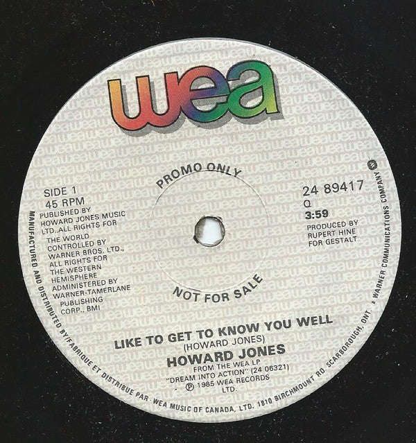 Howard Jones : Like To Get To Know You Well (7", Promo)