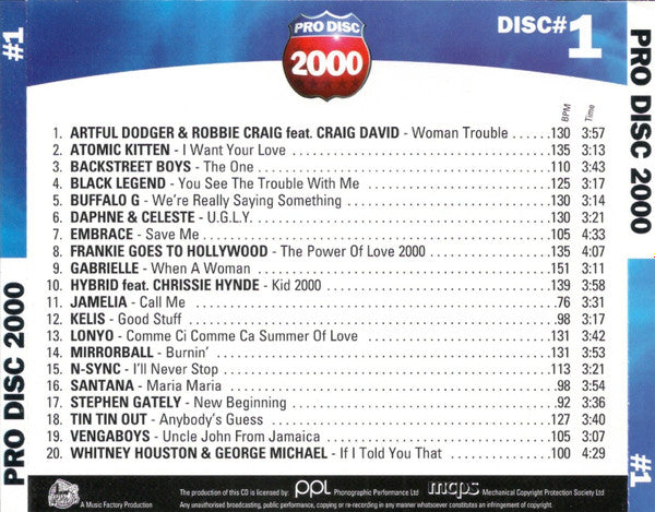 Various : Pro Disc 2000 #1 (CD, Comp, Promo)