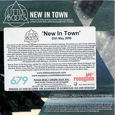 Little Boots : New In Town (CDr, Single, Promo)
