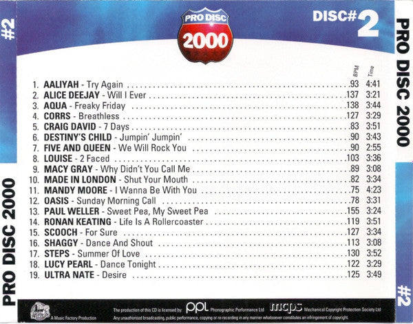 Various : Pro Disc 2000 #2 (CD, Comp, Promo)