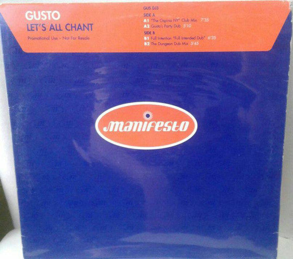 Gusto : Let's All Chant (12", Promo)